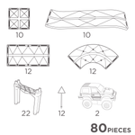 Klocki magnetyczne Large Race Track Pastel - 80 el. - Cleverclixx